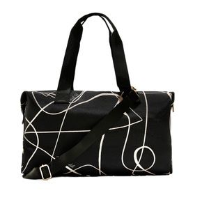 Mali + Lili Signature Abstract Print Weekender Bag Black With Abstract Design